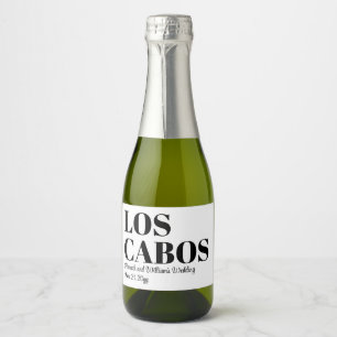 Custom Destination Wedding Welcome to Los Cabos Sparkling Wine Label