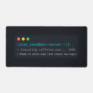 Custom Developer Terminal Desk Mat Topo Cyberpun