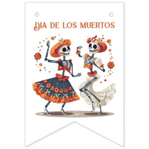 Custom Día de los Muertos Dancing Skeleton Couple Bunting