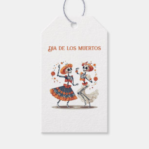 Custom Día de los Muertos Dancing Skeleton Couple Gift Tags