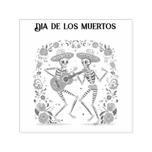 Custom Día de los Muertos Mariachi Skeletons Self-inking Stamp