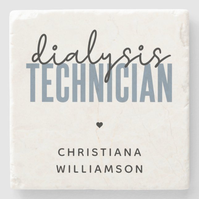 Custom Dialysis Technician | Nephrology Tech Gifts Stone Coaster (Front)