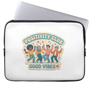 Custom Die-Cut 'Positivity Club - Good Vibes' Laptop Sleeve