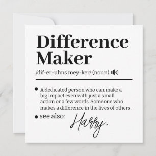Custom Difference Maker, Mentor Appreciation Gift  Announcement