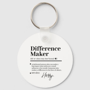 Custom Difference Maker, Mentor Appreciation Gift Key Ring