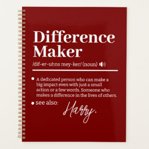 Custom Difference Maker, Mentor Appreciation Gift Planner
