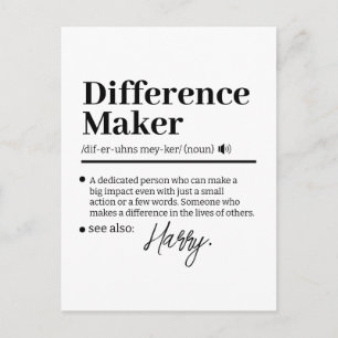Custom Difference Maker, Mentor Appreciation Gift Postcard