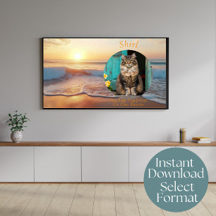 Custom Digital Beach Cat Memorial TV Art Poster