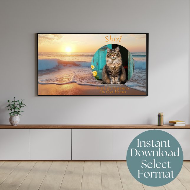 Custom Digital Beach Cat Memorial TV Art Poster (Creator Uploaded)