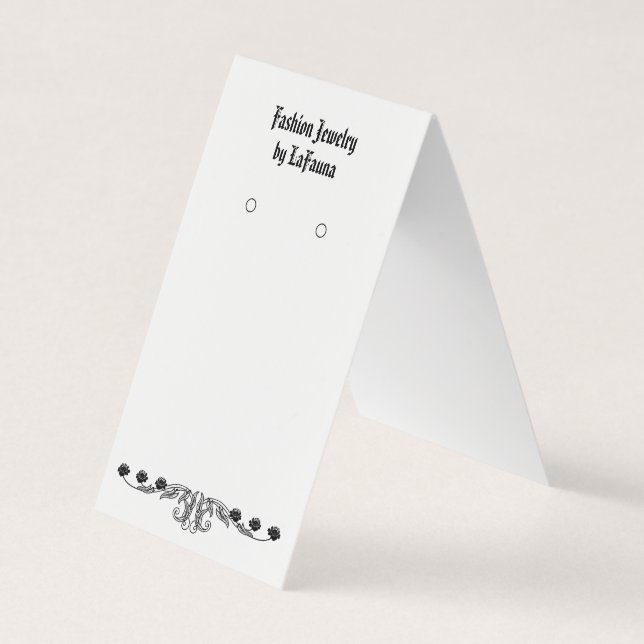Custom Dignified Self-Stand Earring Display Cards (Front)