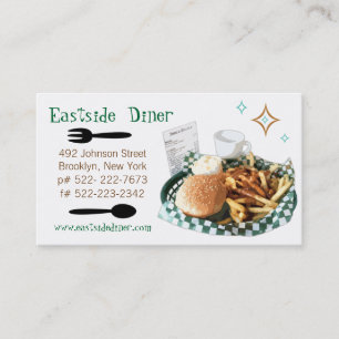 Custom Diner, Deli or Cafe Business Card