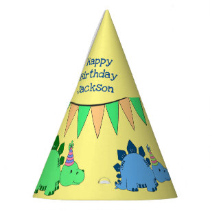 Custom Dinosaur   Boy's Happy Birthday Party Hat