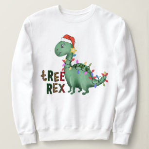 Custom Dinosaur T-Rex Christmas Tree Quote Sweatshirt
