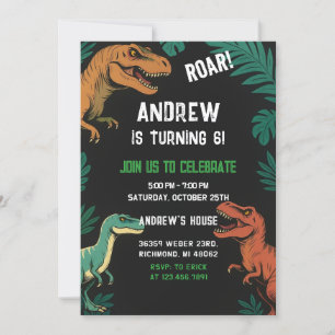 Custom Dinosaur T-Rex Party birthday dino boy Invitation
