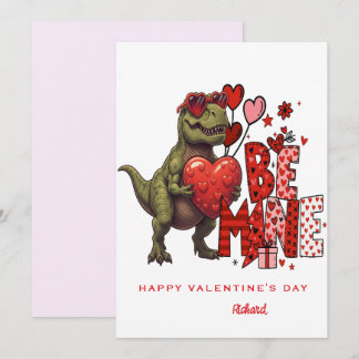Custom Dinosaur Valentine Card – T‑Rex Be Mine