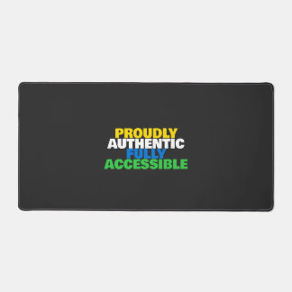 Custom Disability Pride Typography Black Desk Mat