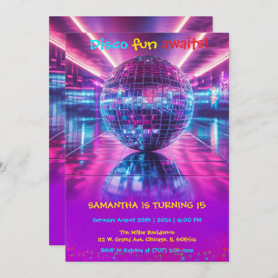 Custom Disco Party Invitation - Editable Design