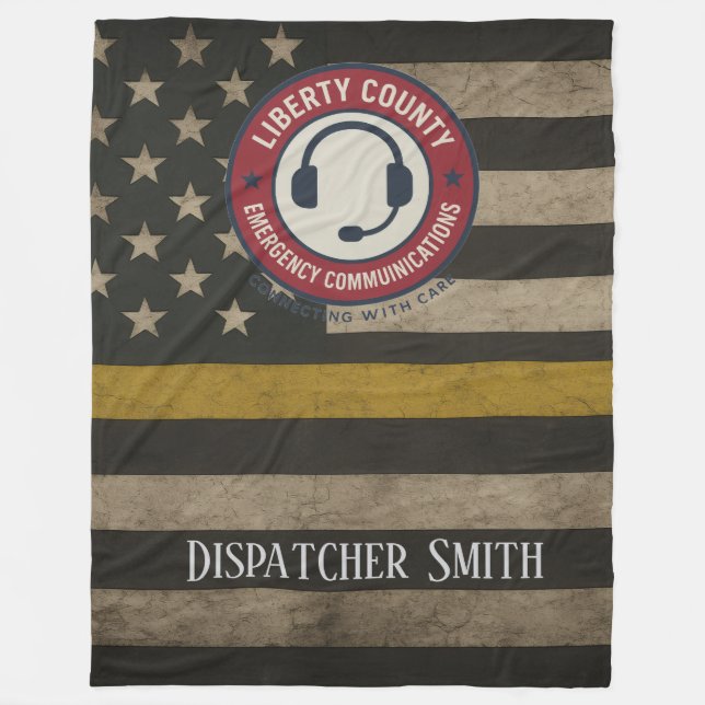 Custom Dispatcher Thin Gold Line Blanket (Front)