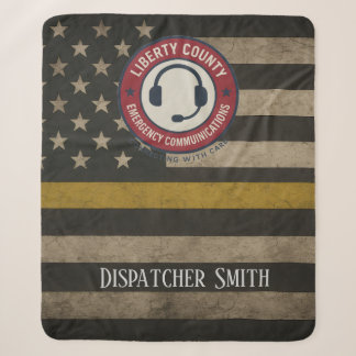Custom Dispatcher Thin Gold Line Blanket