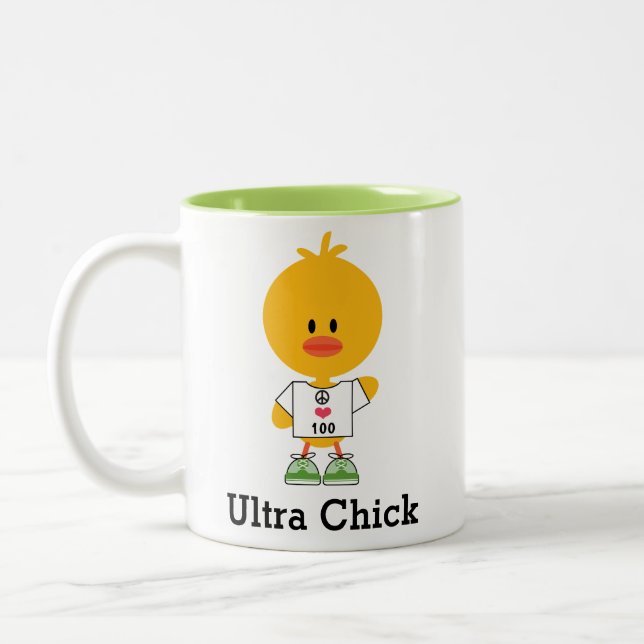 Custom Distance Ultra Chick Marathon Runner  Two-Tone Coffee Mug (Left)
