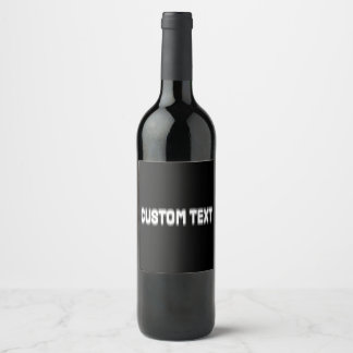 Custom Distortion Glitched Text Effect Wine Label