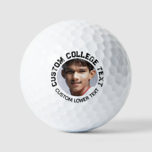 Custom Distressed College Text Photo Golf Balls