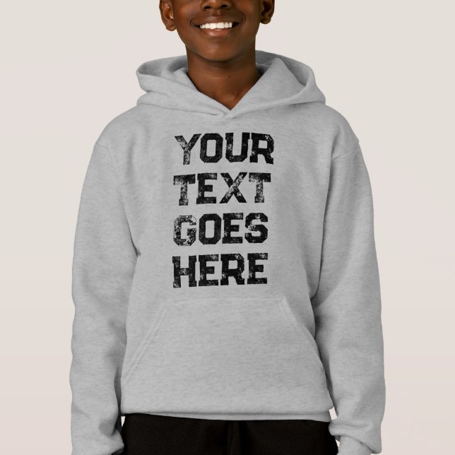 Custom Distressed Text Font & Colour Boys Kids (Front)