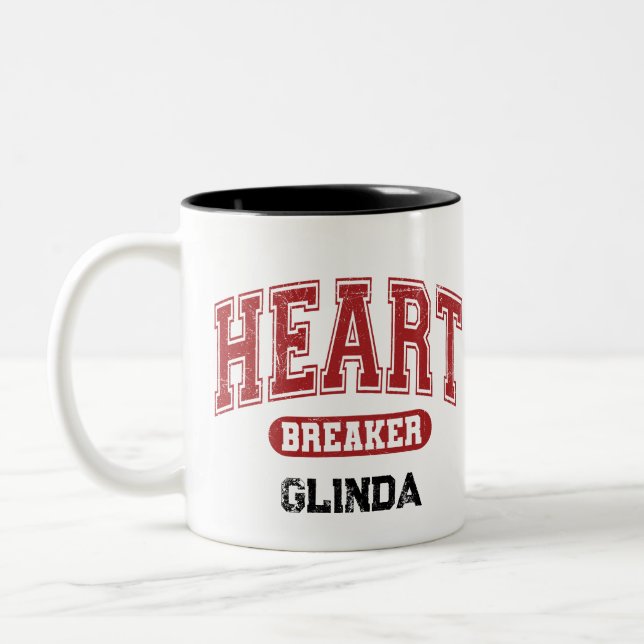 Custom Distressed Varsity Styled Font Two-Tone Coffee Mug (Left)