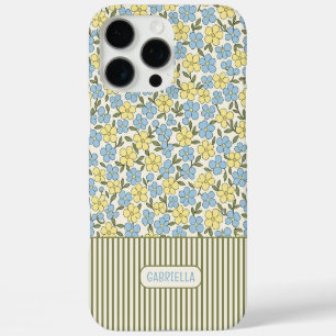 Custom Ditsy Floral Pajama Stripes Art Pattern iPhone 16 Pro Max Case