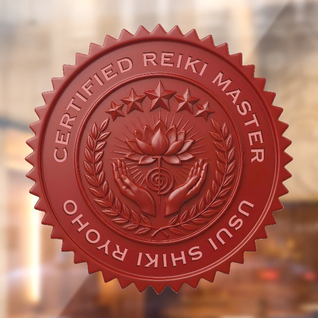 Custom DIY 3D Red wax foil Reiki Master seal label (Sheet 2)