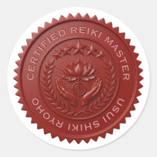 Custom DIY 3D Red wax foil Reiki Master seal label