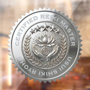 Custom DIY 3D Silver foil Reiki Master seal label