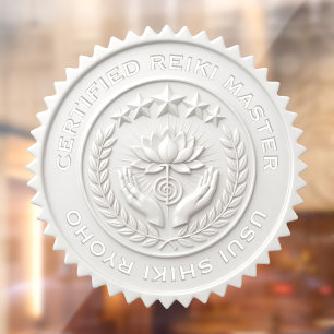 Custom DIY 3D White wax Reiki Master seal label