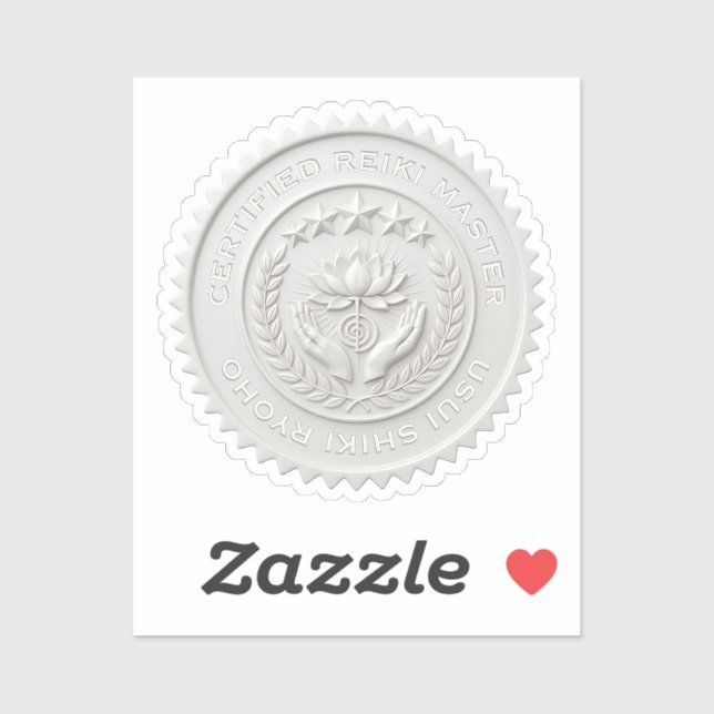 Custom DIY 3D White wax Reiki Master seal label (Sheet)