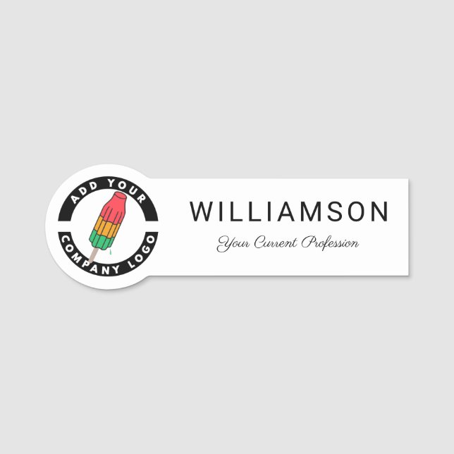 Custom DIY Business Logo Company Staff Name Tag (Front)