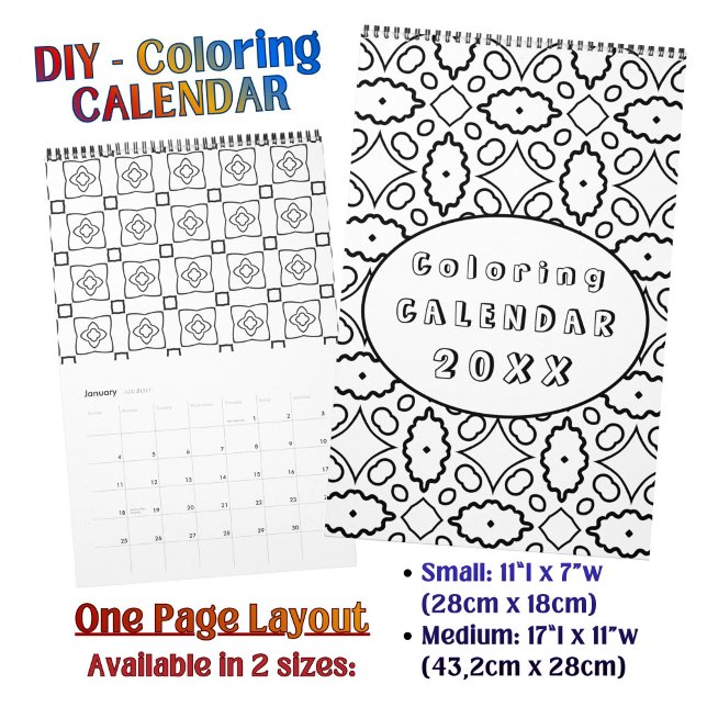 Custom DIY Colouring Pattern Outline Art  Calendar (Creator Uploaded)