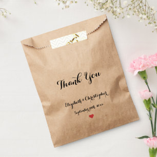 Custom DIY Elegant Script Thank You Wedding Party Favour Bags