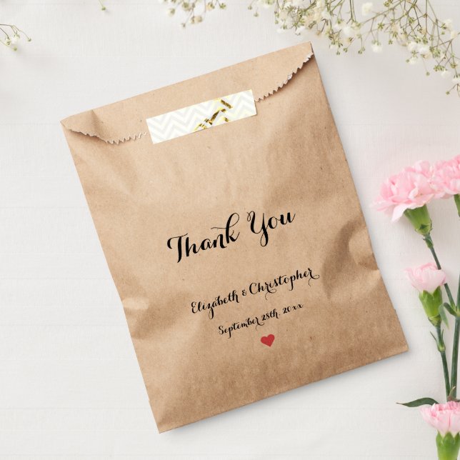 Custom DIY Elegant Script Thank You Wedding Party Favour Bags (Sealed)