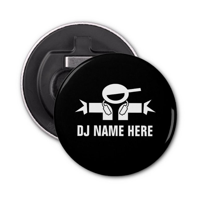 Custom DJ DiscJockey bottle opener fridge magnet (Front)