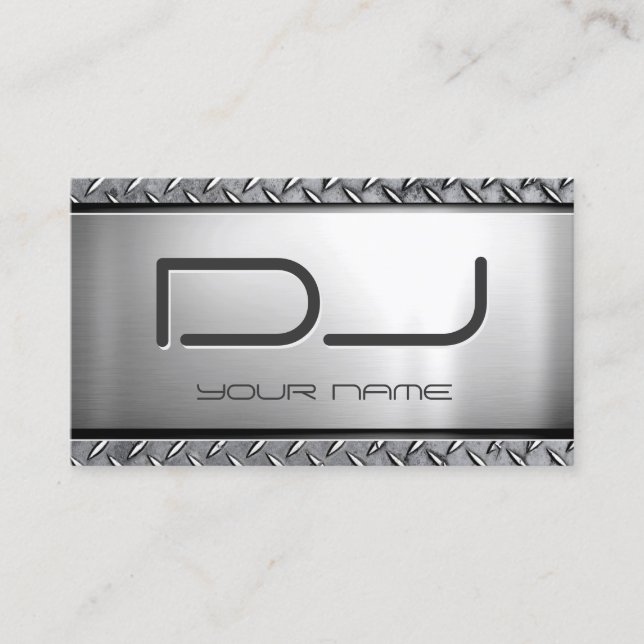 Custom DJ - Unique Heavy Metal Look Business Card (Front)