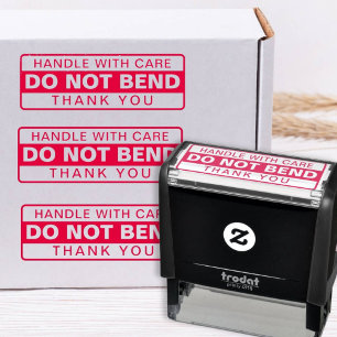 Custom Do Not Bend Handle with Care Self-inking Stamp