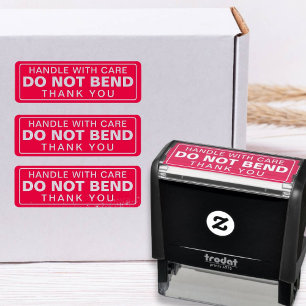 Custom Do Not Bend Handle with Care Self-inking Stamp