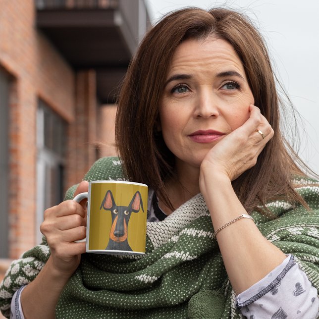 custom Doberman Dog Black Tan personalised Coffee Mug (Creator Uploaded)