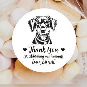 Custom Doberman Dog Wedding Favour Stickers