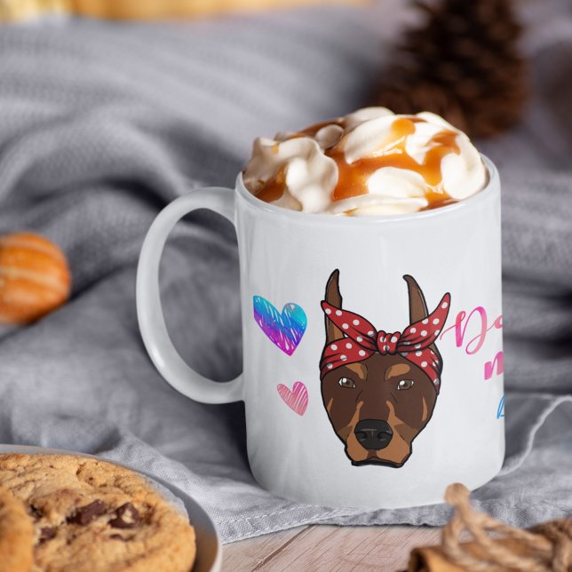 Custom Doberman Mum Cute Mother's Day Dog Lover Coffee Mug (Creator Uploaded)