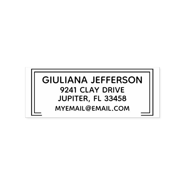 Custom Doble Rectangular Clean and Clear Rubber Stamp (Imprint)