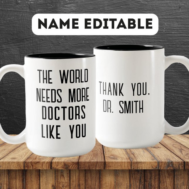 Custom Doctor Appreciation Gift – Thank You Two-Tone Coffee Mug (Creator Uploaded)