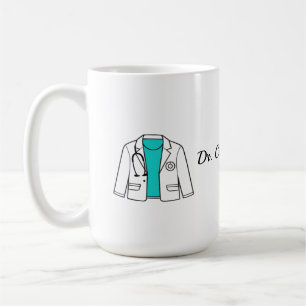 Custom Doctor Coat Mug Stethoscope Outline