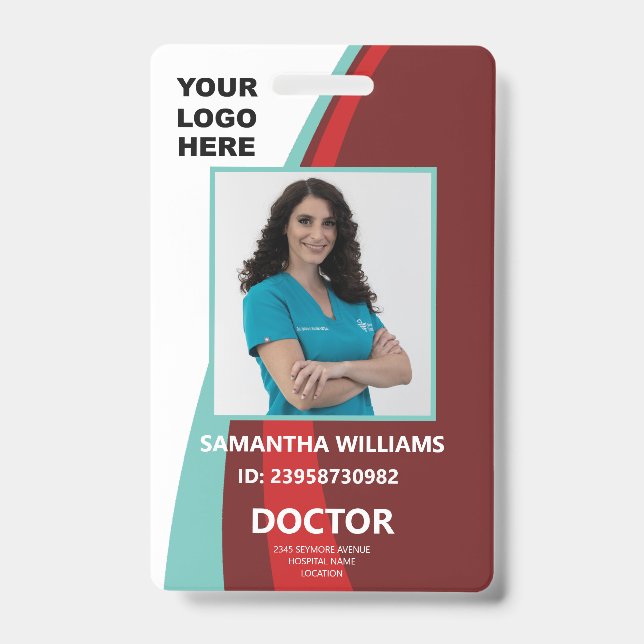 Custom Doctor ID Employee Name Badge (Front)