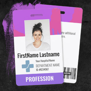 Custom Doctor, Nurse, Health Aide Photo ID ID Badge